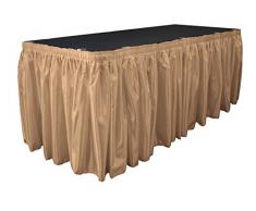 La Mariée Jupe de Table en Lin avec 10 l-Clips, Satin, Taupe, 21 cm x 29 , Lot de 11