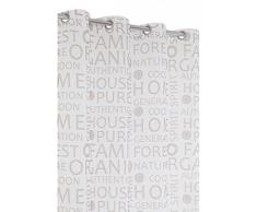 Rideaudiscount Rideau Voilage Oeillets 140x240 cm Blanc-Taupe
