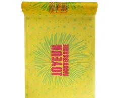 Santex 70443 Joyeux Anniversaire Chemin de Table Jaune