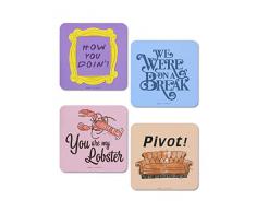 Friends CSP0028 Set de 4 Dessous de Verre en liège-Citations