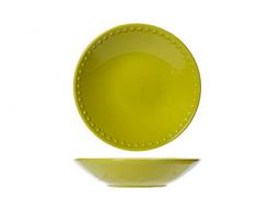 COSY & TRENDY 7985294 Assiette Creuse Fun Pearls-Citron Vert-D 21,3 Cm