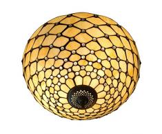 Arte dal mondo plafonnier avec planche en verre tiffany pa 16028-2 artisanat