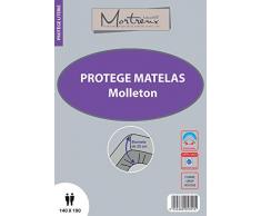 laurentmortreux Protège Matelas Molleton 140x190, Tissus, Blanc