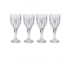 Mikasa Revel Lot de 4 verres Ã vin en cristal avec motif nervurÃ© dÃ©coratif Transparent 255 ml