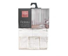 douceur dintérieur rideau a passants 140x260 cm jacquard fils metallises loratitude naturel/argent