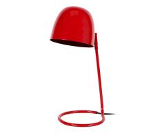 Tosel 90294 Lampe Bureau 1 Lumière, Acier/, E14, 40 W, Rouge, 14 x 40 cm