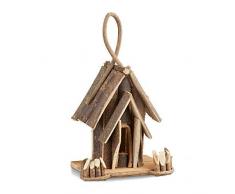 Relaxdays Nichoir Ã oiseaux dÃ©coration maison Ã oiseaux en bois Ã suspendre villa fait main balcon, nature