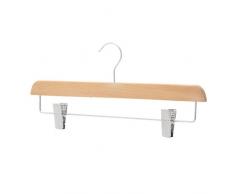 Shopfitting Warehouse Grande 36Â cm vÃªtement cintres rÃ©glable avec Pinces pour Pantalons et Jupes, Lot de 100, Bois Naturel