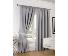 Dreamscene de Imitation Soie Embrasses Rideaux occultants Y Compris, Polyester, Silver, 46 x 54-inch