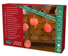 Konstsmide 3191-343 Guirlande lumineuse décorative à LED, lanternes en papier roses