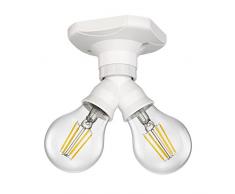 ledscom.de LED plafonnier Elektra Angulaire à Deux Ampoules avec E27 Ampoules Blanche par 400lm