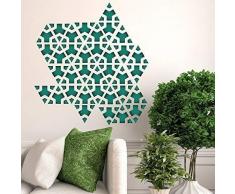 Walplus 61x65 cm Mural Autocollants Triangle Géométrie Motif Amovible Auto-Adhésif Mural Art Stickers Vinyle Maison Décoration DIY Salon Chambre Bureau Décor Peint Enfants Chambre Cadeau, Vert