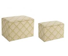 BIZZOTTO Arabesque Lot de 2Â Tissu/Bois, Coffre, Vert