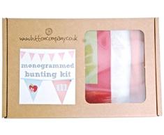 Button Company The Kit de rÃ©alisation de Guirlande Ã fanions monogrammÃ©s Bordure en Biais Feutre Rose 4Â m