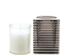 Spaas Photophore carrÃ© en Verre avec Recharge, Cire de Paraffine, Tasse en Plastique, Anthracite, L 72 mm x H 98 mm