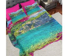 PETTI Artigiani Italiani - Parure de Lit, Lit (90x200), Drap de Lit, Linge de Lit, Paradise, Tissu 100% Satin Frais, 100% Made in Italy