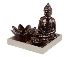 Eden Bouddha & Lotus Bouddha & Lotus Brûleur encens Céramique Multi, Bouddha 13 x 8,5 x 5 cm Fleur 4,5 x 9 x 9 cm Plateau 1,5 x 3 x 3 cm 2 x 14 cm