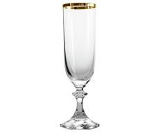 Cristal de Sèvres Margot Or Set de Verres de Champagne, Verre, Or, 5 x 5 x 20 cm, Lot de 2