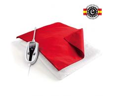 Daga Coussin Chauffant Ã©lectrique-100W-4 Niveaux de Temperature, autostop-3 durÃ©e programmables, 38x27cm, Tissu, Blanc, 38 x 27 cm