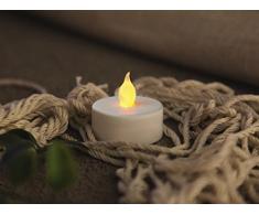Star T-Light Lot de 2 bougies chauffe-plat LED Blanc vacillant Piles sous blister avec