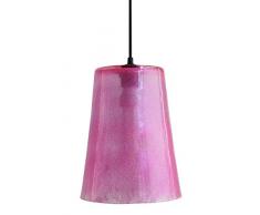 Tosel 14045 Suspension Glitter CÃ´ne 20X26 Verre 100 W E27 Rose Fort