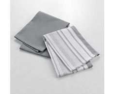 douceur dinterieur SANTORIN TORCHONS, Gris/Blanc, 50 x 70 CM