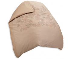 DiLetto Casa Housse de Couette en Satin de Coton 200Â Fils Motif sphÃ¨re Sable 160 x 220 + 20Â cm