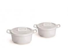 Excelsa White Home Lot de 2 plats en porcelaine