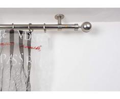 InCasa Tringle à Rideaux: à 28 mm, L. 420 cm. en Acier satiné â Complet