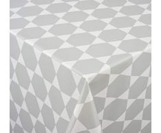 Venilia Grey Nappe Gris Caline Linge de Table Toile cirÃ©e Maintenance rÃ©duite hydrophobes, Polyester, PVC, carrÃ©, x 140Â cm, 55068, 140 x 140 cm