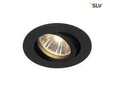 SLV New TRIA 68 Plafonnier rond dintérieur QPAR51 en aluminium Noir 50 W