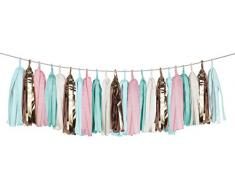 DELIGHT DEPARTMENT DD.59.18.5 Guirlande de Nappe, Papier, Rose, 37 x 21 x 4 cm