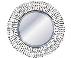 Carrick Design Miroir Rond en métal avec Strass en Forme de Larme