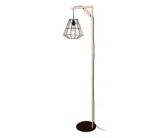 Tosel 51255 Lampadaire 1 Lumière, Bois, E27, 40 W, Noir, 30 x 155 cm