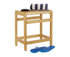 Relaxdays 10026503 Bain en Bambou Naturel, dÃ©co, Tabouret Plantes, Table de Nuit HLP 50,5 x 41,5 x 29 cm, Nature, 5 x 29,5 cm