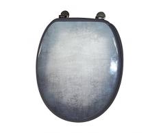 FRANDIS 191438 Abattant WC charniÃ¨res mÃ©tal, dÃ©cor Effet BÃ©ton Dim Produit : 43,8 x 37,8 cm, 38,5 x 46 x 6 cm