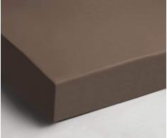 Papillon Drap Housse Satin Taupe Coton 90 x 220 cm