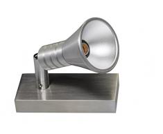 TEKNI-LED - Spot LED à poser sur console, meuble, vitrine â Lampe orientable éclairage tableaux - 7W â blanc chaud 2700K â IRC95 - Alu brossé