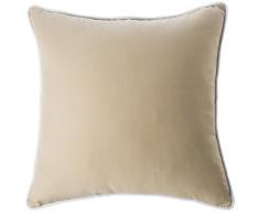 Belssia Coussin de Chaise, Coton et Laine, Caramel et Vif Blanc, 55Â x 5Â x 55Â cm