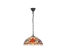 interfan Lampe suspension tiffany roses e27, multicolore