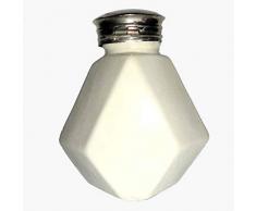 Better & Best Bocal Diamant Bas, Blanc et Argent, Dimensions 5 x 9 x 11 cm, matériau : céramique/métal, Taille Unique