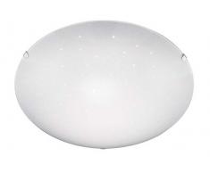TRIO, Plafonnier, Gemma incl. 1 x LED,SMD,12,0 Watt,3000K,900 Lm. Verre, Blanc, Corps: metal, Blanc Ã:30,0cm, H:9,5cm IP20,Réglable avec interrupteur