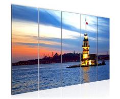 Tableau decoration murale Istanbul Turquie 200 x 80 cm - XXL Impression sur Toile Salon Appartment 5 Parties - prÃªt Ã accrocher - 604155a