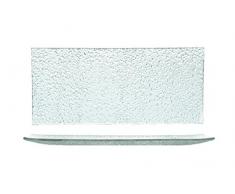 H&H Gocce, Assiette rectangulaire, 33x16 cm, Verre, Transparent, 1 unité