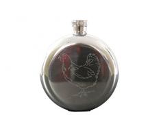 Robert Frederick Rond Flasque en Miroir et gravé â Rose Poule, Assortis