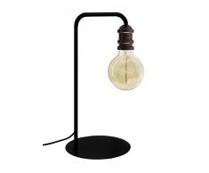 Tosel 90283 Lampe Bureau 1 Lumière, Acier/, E27, 40 W, Noir, 22 x 45 cm
