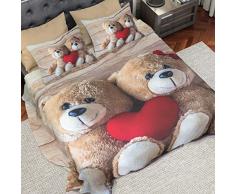 PETTI Artigiani Italiani - Parure de Lit, Lit (90x200), Drap de Lit, Linge de Lit, Douceur, Tissu 100% Satin Frais, 100% Made in Italy