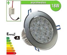 1x LEDVero LED Spot encastrable 18W forme ronde blanc chaud