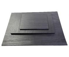 Izasur-Spain Mini Vaisselle, Pierre, Noir 30x30 cm, 25x25 cm, 20x20 cm Noir