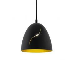 Eglo Lampe noire dorÃ©e Suspension 1 ampoule Ã 27,5 cm Noir/dorÃ©